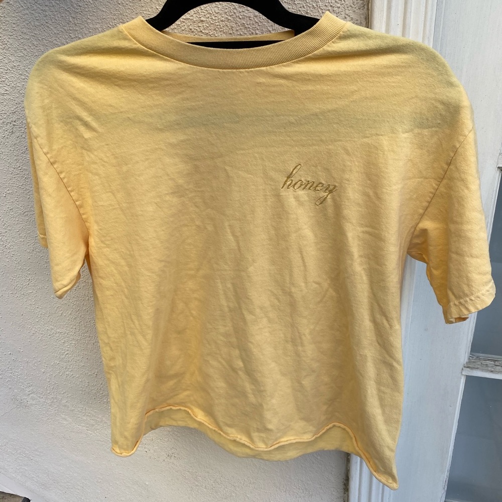 Brandy Melville yellow “honey” tee